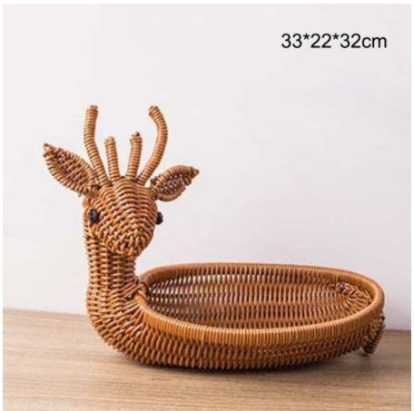 Creative Rattan Fruit Basket Home Furnishings Home Storage 